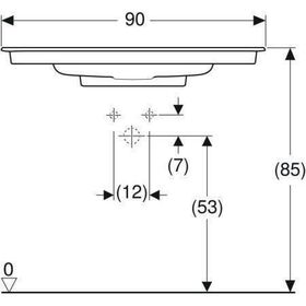 Geberit Möbelwaschtisch ONE weiß, mit Hahnloch 900x475mm