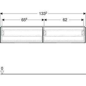 Geberit Waschtischunterschrank ONE 2 Schub 1332x266x470mm we lack hgl