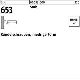 Rändelschraube DIN 653 niedrige FormM3x 10 Stahl 50 Stück - VPE: 50