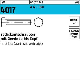 Sechskantschraube ISO 4017 VG M10x 45 A 4 - 80 100 Stück - VPE: 100