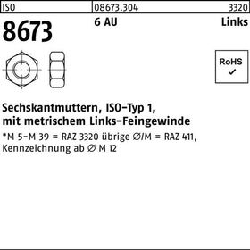 Sechskantmutter ISO 8673 links M14x 1,5 6 Automatenstahl 50 Stück - VPE: 50