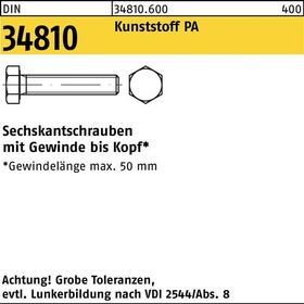 Sechskantschraube DIN 34810 VG M3x 25 Polyamid 200 Stück - VPE: 200