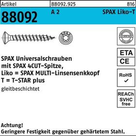 Schraube R 88092 LIKO/T-STAR 4x 40/35-T20 A 2 200 Stück SPAX - VPE: 200