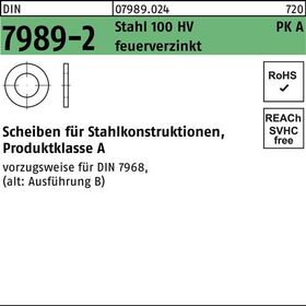 Unterlegscheibe DIN 7989-2 30/33x 56x8 Stahl 100HV feuerverz. 50 Stück - VPE: 50