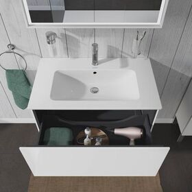 Duravit Waschtischunterbau L-CUBE 820x481mm 1 Ausz. we hgl ES NB mitte