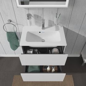 Duravit Waschtischunterbau L-CUBE 620x391mm 2 Schubk we hgl ES NB mitte