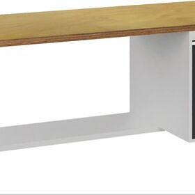Werkbank grau lichtgrau B2000xH859xT750mm Buche Multiplex 40mm 1 Schubl.1 Tür