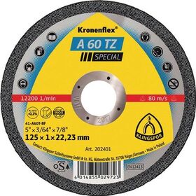 Trennscheibe A 60 TZ Special D125x1mm ger.INOX Bohr.22,23mm KLINGSPOR - VPE: 25