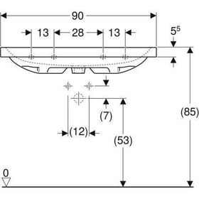 Geberit Waschtisch iCon Light mit Hahnloch mit Überlauf 900x480mm weiß