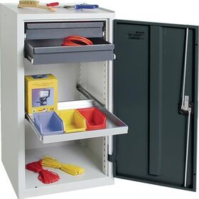 Werkzeug-/Beistellschrank H1000xB500xT500mm 2Schubl.,1BD lichtgrau/anthrazitgrau