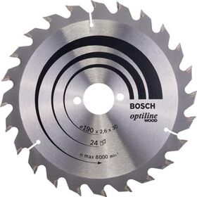 Kreissägeblatt Optiline Wood AD 190mm Z.24 WZ Bohr.30mm Schnitt-B.2,6mm