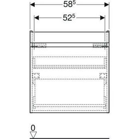Geberit WT-Unterschrank RENOVA PLAN m 1 Sch. 650x606x446mm Fol. NB hickory h