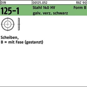 Unterlegscheibe DIN 125-1 B 6,4x12x1,6 Stahl 140 HV galv.verz. sw 1000St. - VPE: 1000
