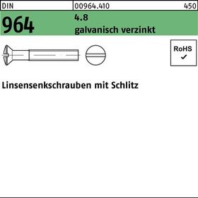 Linsensenkschraube DIN 964 Schlitz M5x 45 4.8 galv.verz. 200 Stück - VPE: 200