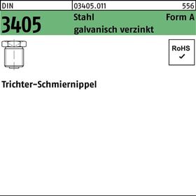 Trichterschmiernippel DIN 3405 AM 8x 1 Stahl galv.verz. 100 Stück - VPE: 100