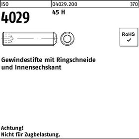 Gewindestift ISO 4029 Ringschneide/Innen-6kt M2x 6 45 H 500 Stück - VPE: 500