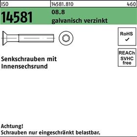Senkschraube ISO 14581 ISR M6x35 T30 8.8 galv.verz. 200St. - VPE: 200