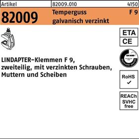 Klemme R 82009 GTW 40 F 9 M12/26 - 60 Temperguss galv.verz. 1St. LINDAPTER