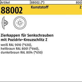 Zierkappe R 88002 f.PZ 1x 8/3 Ku. dunkelbraun 1000 Stück - VPE: 1000