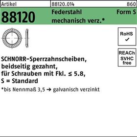 Sperrzahnscheibe R 88120 beids.gez. S 5x9x0,6 Federst.mech.verz. 1000St SCHNORR - VPE: 1000