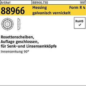 Rosettenscheibe R 88966 geschl. 7,0x12,0x3,4 Messing galv. vernickelt 100St. - VPE: 100