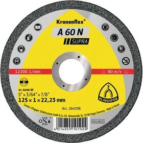 Trennscheibe A 60N Supra D115x1mm ger.Alu.Bohr.22,23mm KLINGSPOR - VPE: 25