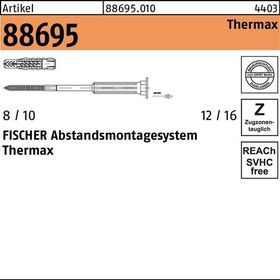 Abstandsmontagesystem R 88695 Thermax 10/240 M8 Stahl galv.verz. 20St. FISCHER - VPE: 20