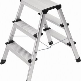 Klapptritt Stufen 3 Plattform-H.600mm Alu.m.Anti-Rutsch-Riffelung HAILO