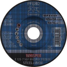 Schruppscheibe SGP WHISPER STEELOX D125xS7mm gekr.STA Bohr.22,23mm PFERD - VPE: 10