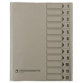 Bene Ordnungsmappe 083800GR DIN A4 12Fächer PVC grau