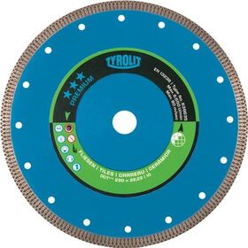 Diamanttrennscheibe Premium D.230mm Bohr.22,23mm Fliesen 10mm TYROLIT
