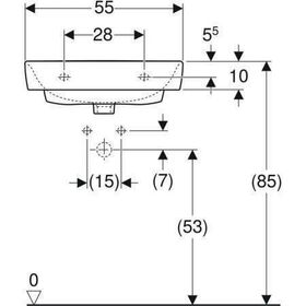 Geberit Waschtisch RENOVA PLAN o HL ohne Überlauf 550x440mm weiß KT