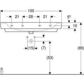Geberit Waschtisch RENOVA PLAN m HL ohne Überlauf 1000x480mm weiß KT