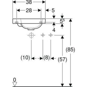 Geberit Handwaschbecken Light iCon 380x280mm o ÜL mit HL links weiß KT