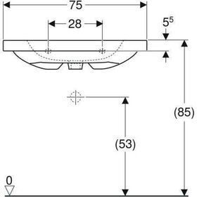 Geberit Waschtisch iCon Light 750x480mm m Abl. o HL o Überlauf weiß KT
