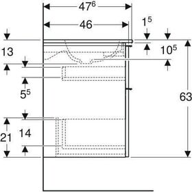 Geberit Waschtischunterschrank iCon 1200x630x480mm m Möbel-WT KT we hochglan