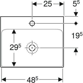 Geberit Waschtisch ONE weiß, mit Hahnloch 500x400mm
