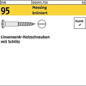 Holzschraube DIN 95 LIKO Schlitz 4,5x 45 Messing brüniert 200 Stück - VPE: 200
