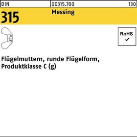 Flügelmutter DIN 315 runde FormM10 Messing 100 Stück - VPE: 100