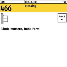 Rändelmutter DIN 466 hohe FormM10 Messing 10 Stück - VPE: 10