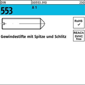 Gewindestift DIN 553 Schlitz/Spitze M6x 25 A1/1.4305 25 Stück - VPE: 25