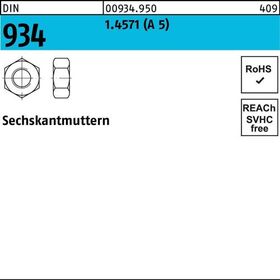 Sechskantmutter DIN 934 M16 A 5 25 Stück - VPE: 25