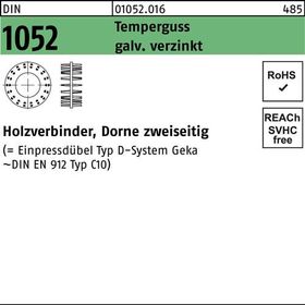 Holzverbinder DIN 1052 zweiseitig 65x35xM16 Temperguss galv.verz. 50St. - VPE: 50