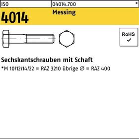 Sechskantschraube ISO 4014 Schaft M10x 60 Messing 100 Stück - VPE: 100
