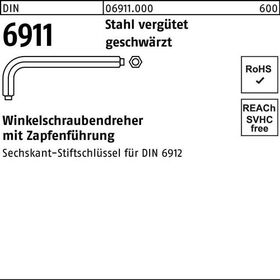 Winkelschraubendreher DIN 6911 6-kt Zapfen SW 10 M12 Sta vergütet geschw. 5St. - VPE: 5
