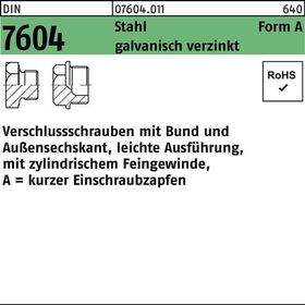 Verschlußschraube DIN 7604 Bund AM 30x 1,5 Stahl galv.verz. 25 Stück - VPE: 25