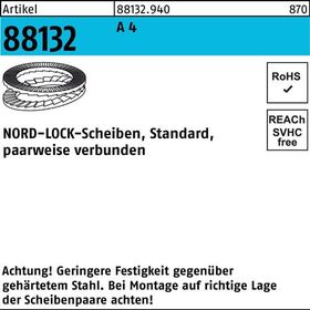 Unterlegscheibe R 88132 geklebt NL 5 SS A 4 200 Stück NORD-LOCK - VPE: 200