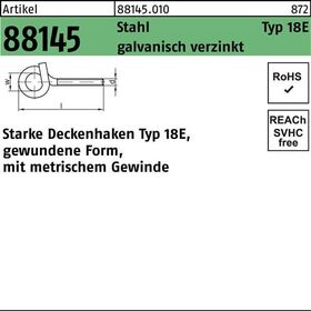Deckenhaken R 88145 Typ 18E M12x 180x 22 Stahl galv.verz. 10 Stück - VPE: 10
