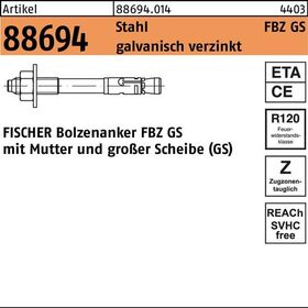 Bolzenanker R 88694 FBZ 10/10 GS Stahl galv.verz. 50 Stück FISCHER - VPE: 50