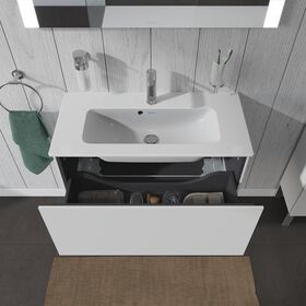 Duravit Waschtischunterbau L-CUBE 820x391mm 1 Ausz. we ma ES NB mitte